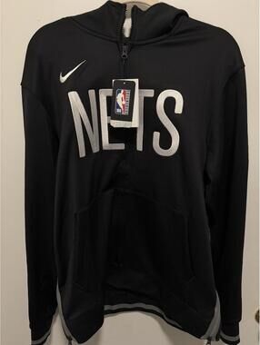 Brooklyn Nets Nike Authentic Showtime Performance Full-Zip Hoodie - Black L $155